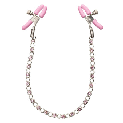 Nipple Play Fully Adjustable Crystal Chain Nipple Clamps - Romantic Blessings
