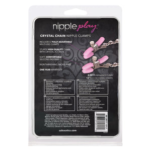 Nipple Play Fully Adjustable Crystal Chain Nipple Clamps - Romantic Blessings