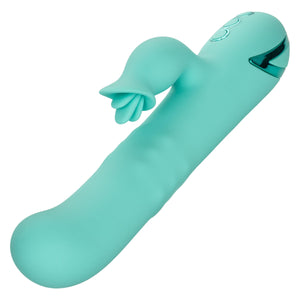 California Dreaming Bel Air Bombshell Rechargeable Silicone Vibrator with Clitoral Stimulator - Romantic Blessings