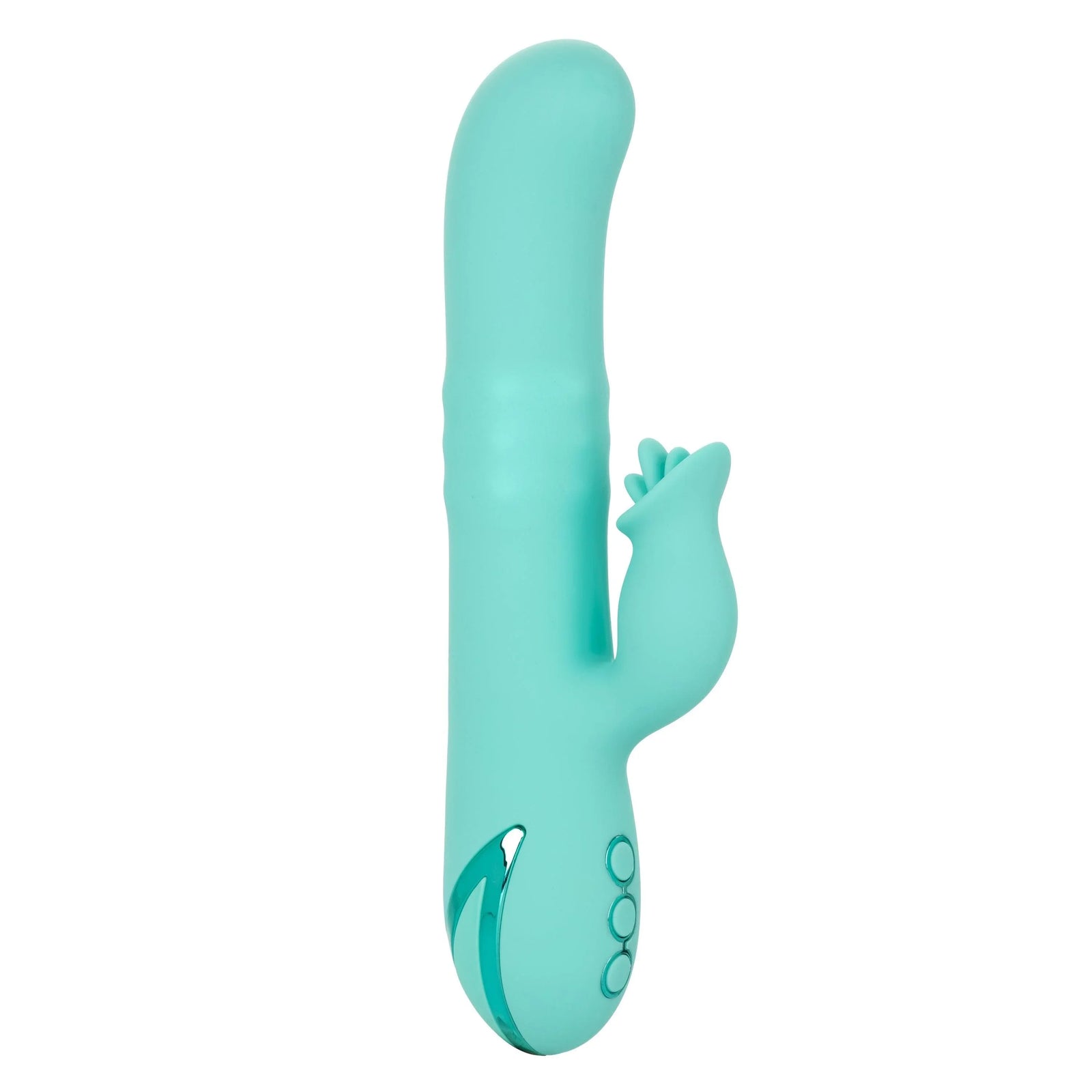 California Dreaming Bel Air Bombshell Rechargeable Silicone Vibrator with Clitoral Stimulator - Romantic Blessings