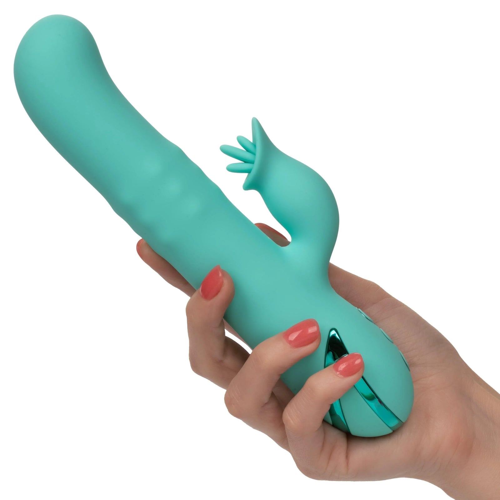 California Dreaming Bel Air Bombshell Rechargeable Silicone Vibrator with Clitoral Stimulator - Romantic Blessings