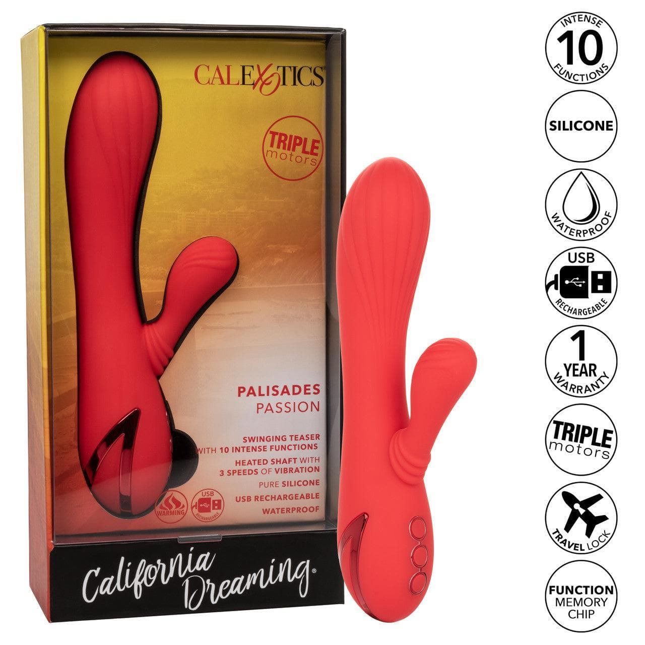 California Dreaming Palisades Passion Heated Clitoral Teaser Rabbit Vibrator - Romantic Blessings
