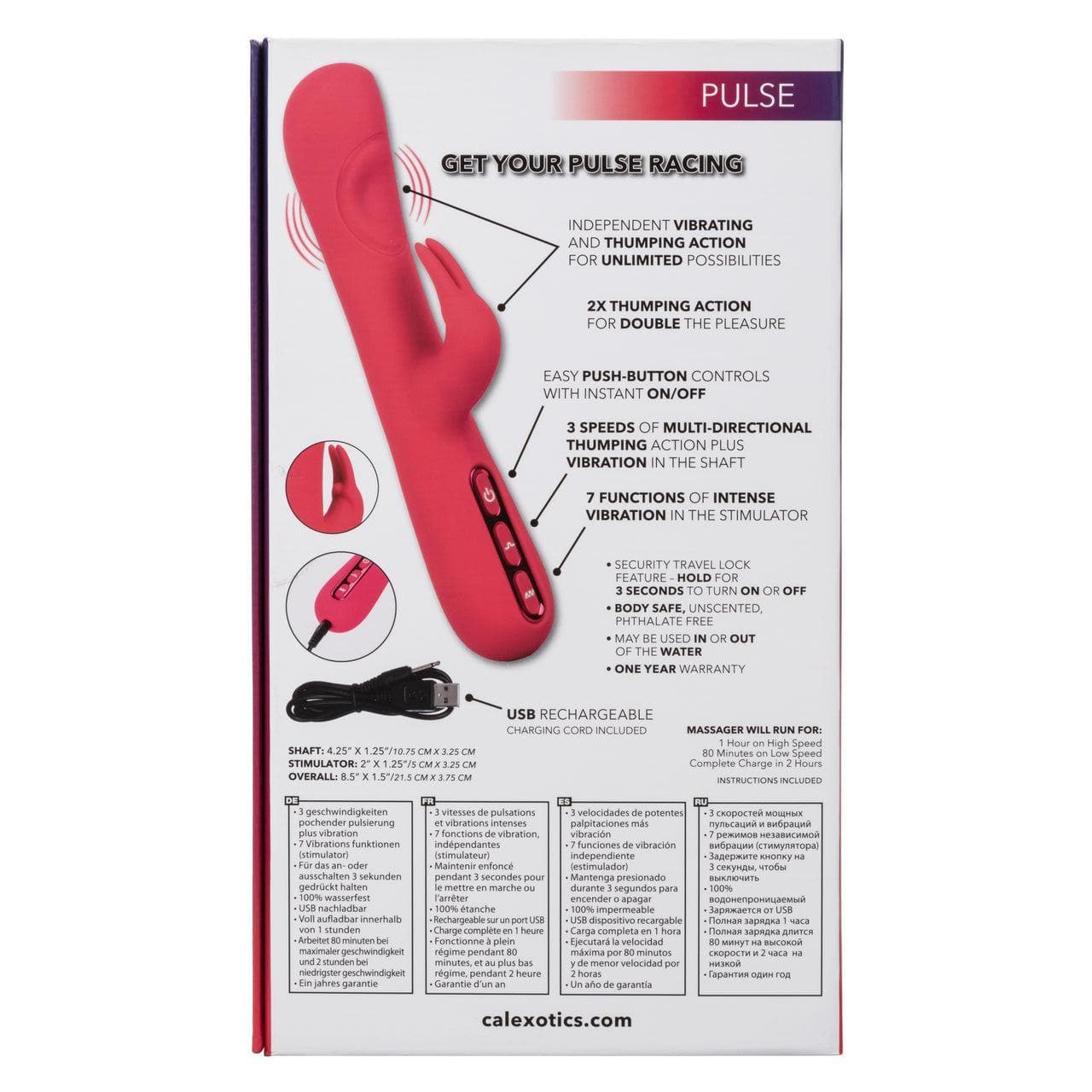 Throb Pulse Silicone Pulsating Curved Tip Thumping Rabbit Vibrator - Romantic Blessings