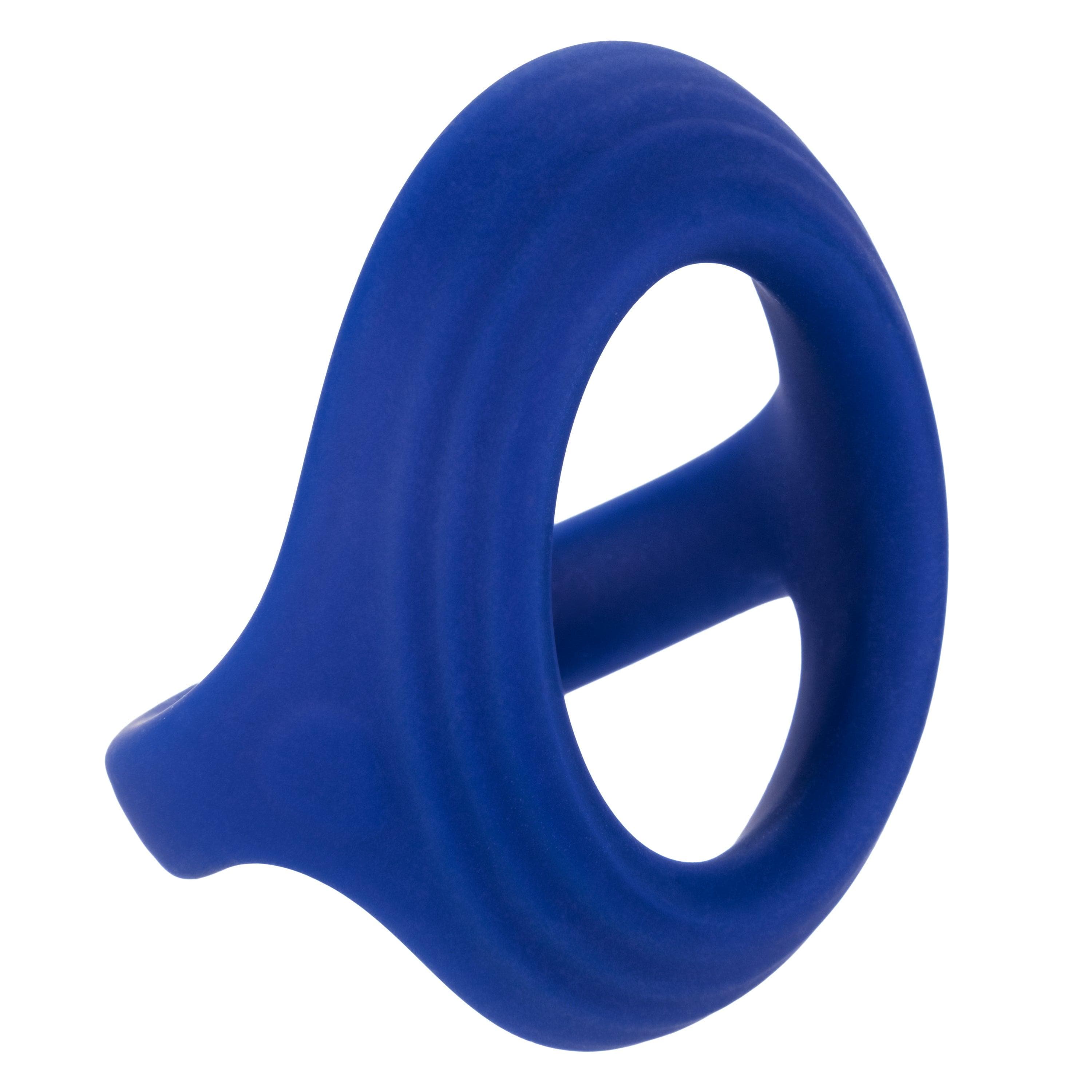 Admiral Penis & Ball Premium Liquid Silicone Dual Ring - Blue - Romantic Blessings
