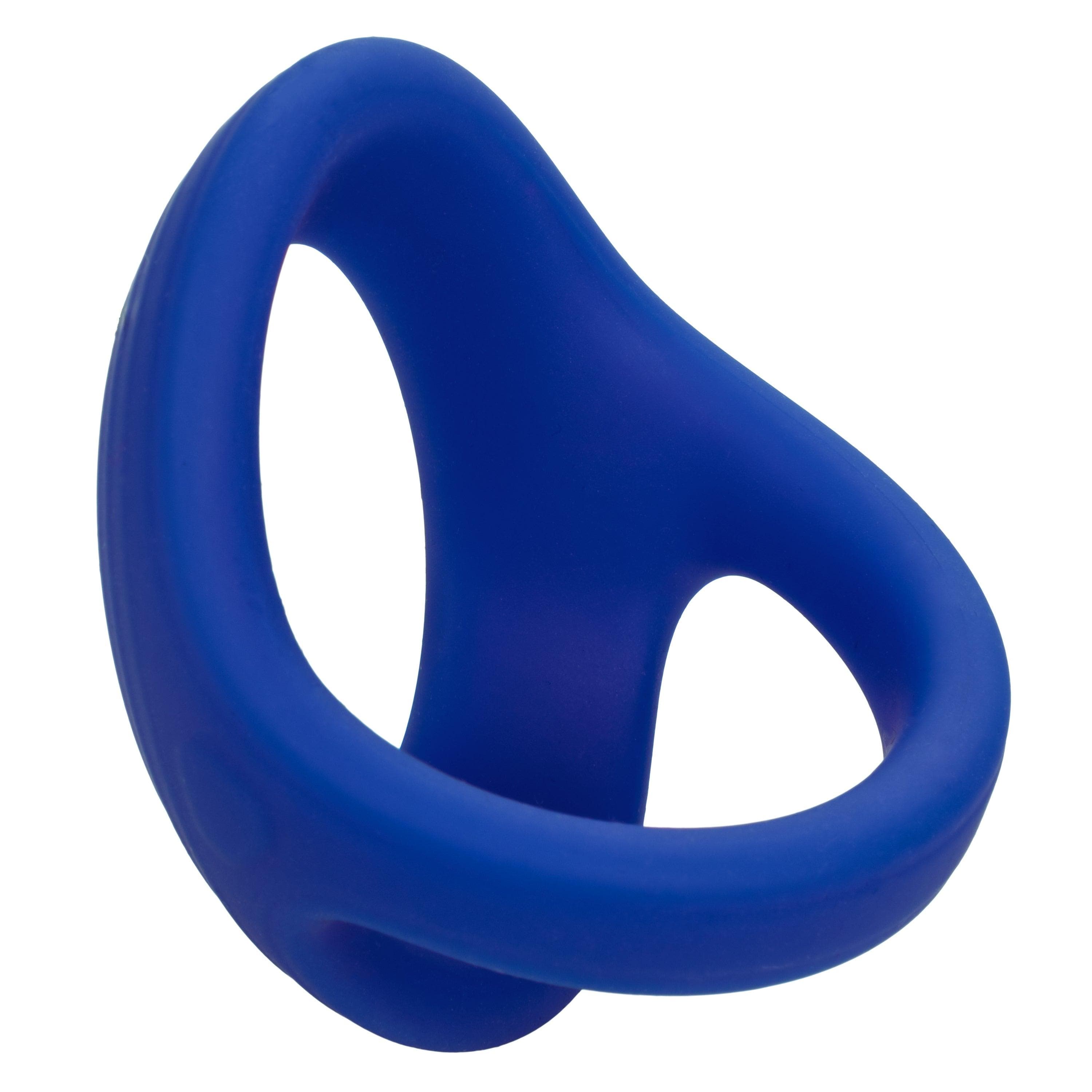 Admiral Penis & Ball Premium Liquid Silicone Dual Ring - Blue - Romantic Blessings