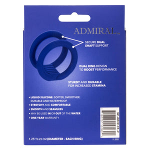 Admiral Dual Premium Silicone Penis Ring Cage Blue - Romantic Blessings