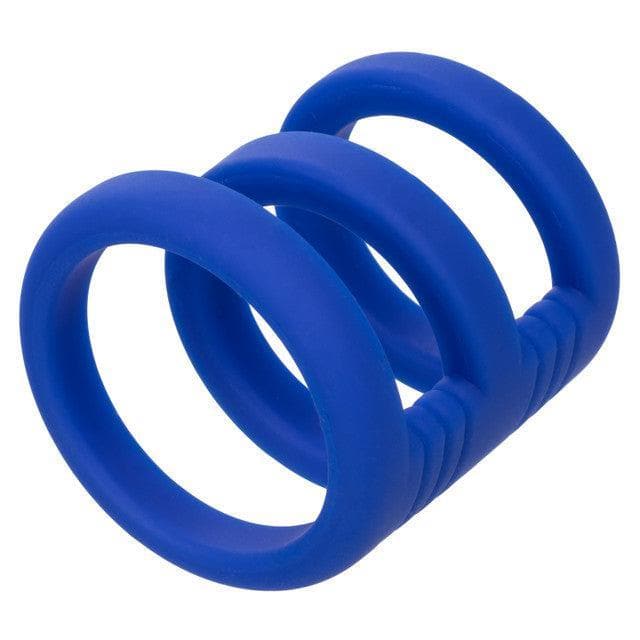 Admiral Triple Premium Silicone Penis Ring Cage Blue
