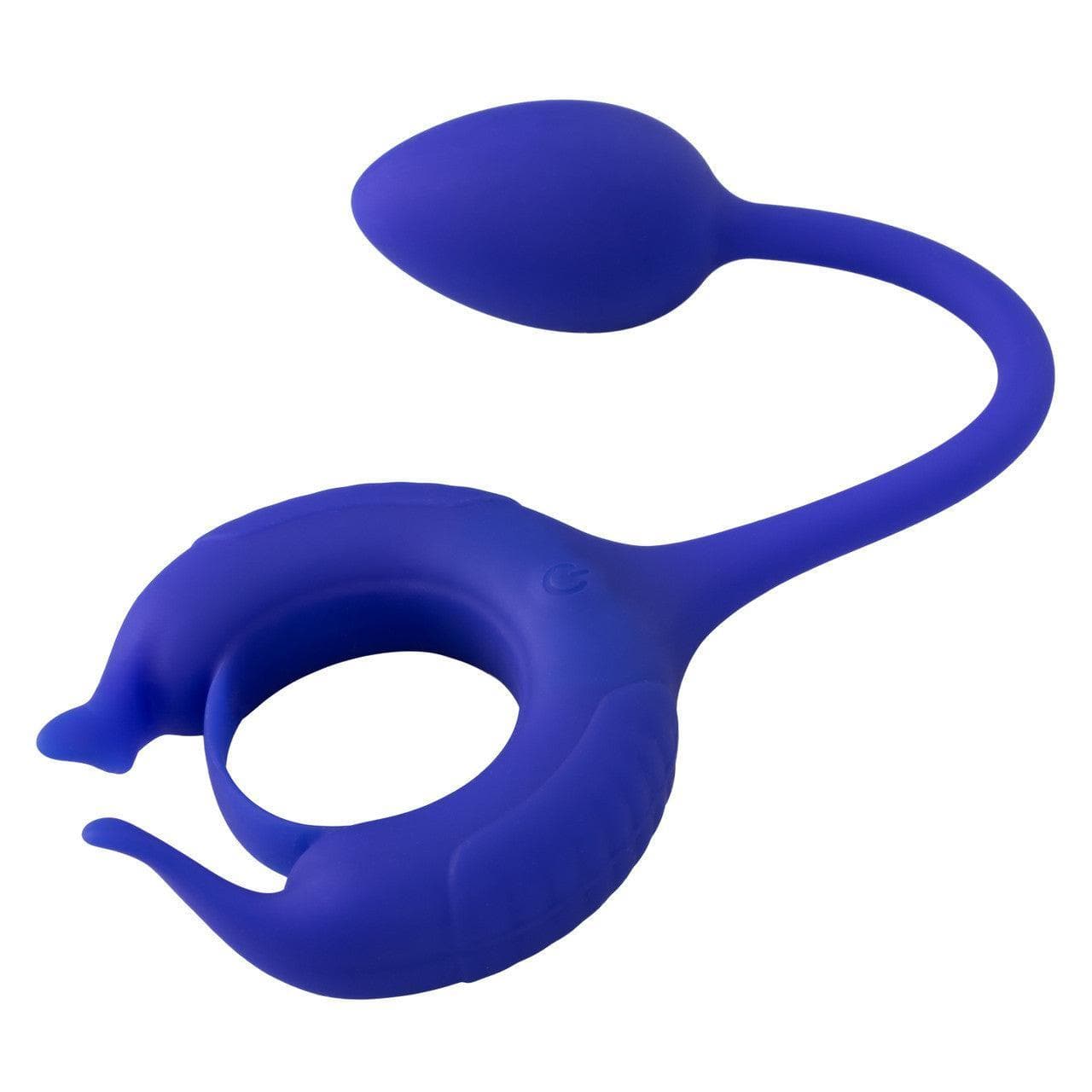 Admiral Plug and Play Weighted Silicone Penis Ring with Anal Plug Blue - Romantic Blessings