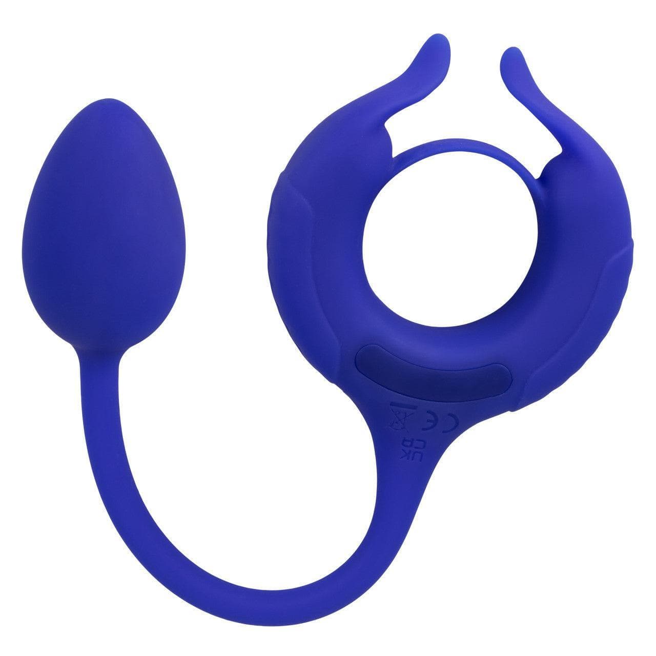 Admiral Plug and Play Weighted Silicone Penis Ring with Anal Plug Blue - Romantic Blessings