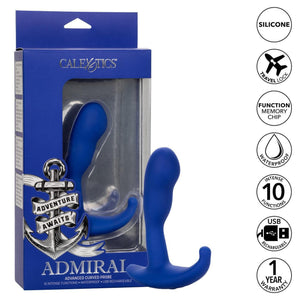 Admiral Advanced Silicone Curved 10 Function Dual Motor Prostate Probe Blue - Romantic Blessings