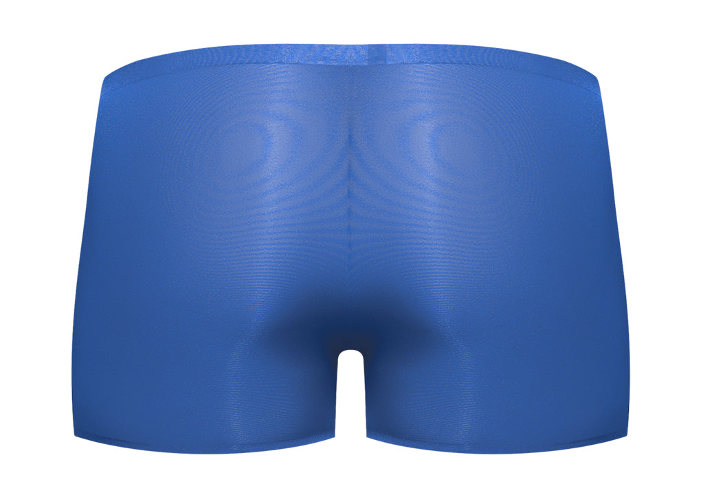 Male Power Seamless Sleek Short with Sheer Pouch Blue