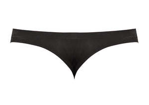 Male Power Seamless Sleek Thong with Sheer Pouch Black