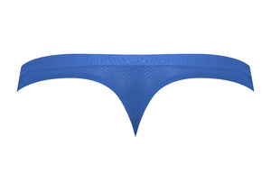 Male Power Seamless Sleek Thong with Sheer Pouch Blue