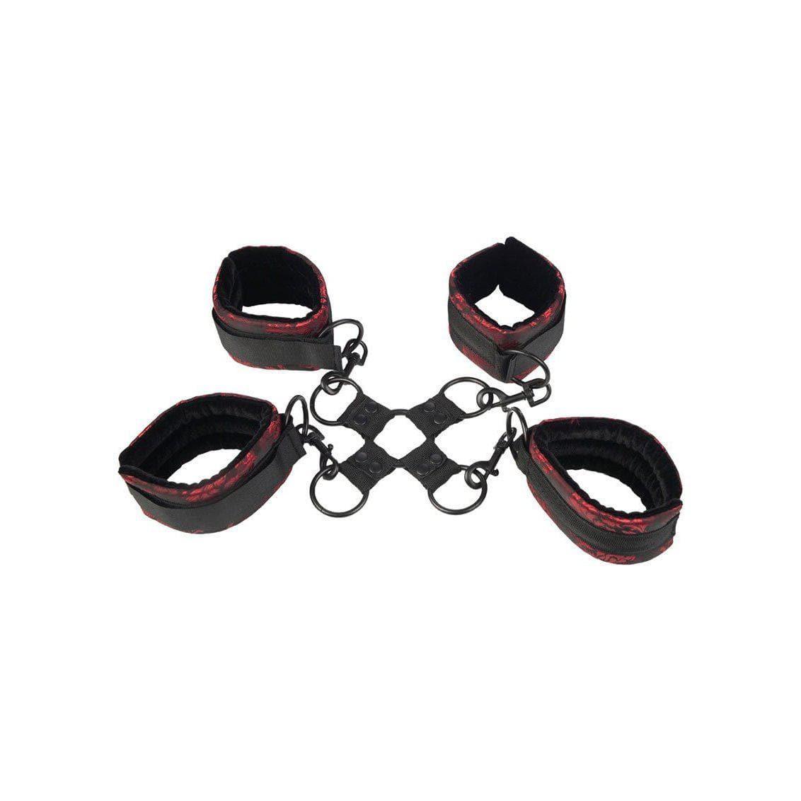 Scandal Hog Tie Restraint for Couples Erotic Role Play Red/Black - Romantic Blessings