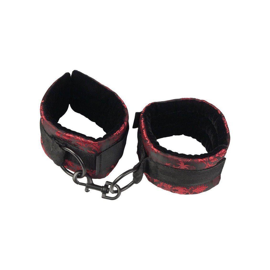 Scandal Universal Adjustable Velcro Style Cuffs Red/Black for Couples Role Play - Romantic Blessings