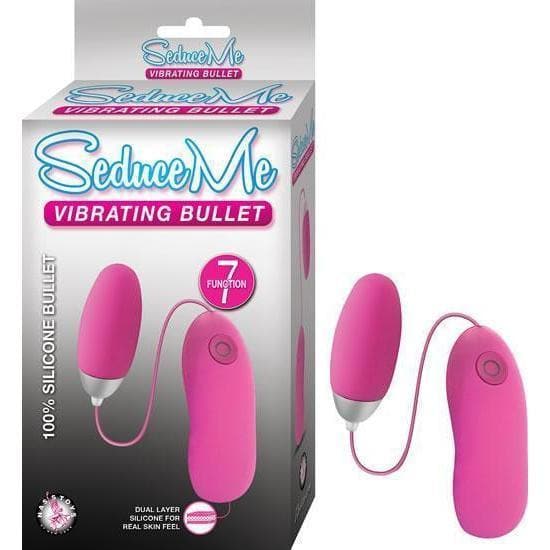 Seduce Me Vibrating 7 Function Silicone Bullet Pink with Attached Power Source - Romantic Blessings