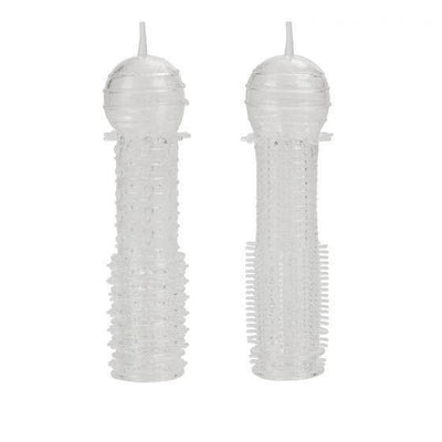 Senso 2 Pack Silicone Ribbed and Noduled Penis Erection Enhancement Sleeves - Romantic Blessings