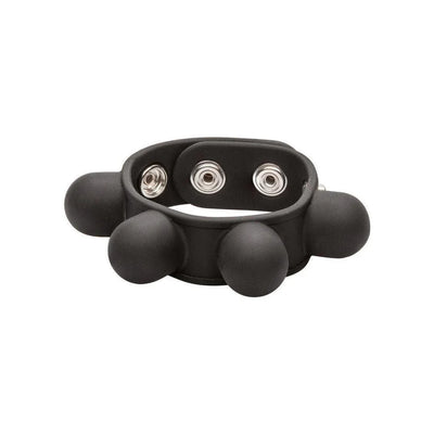 Silicone 2 Oz Weighted Adjustable Ball Stretcher with Penis Ring - Romantic Blessings