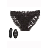 Silicone Rechargeable Lace Panty 3 Piece Vibrator With Remote Control Black - Romantic Blessings