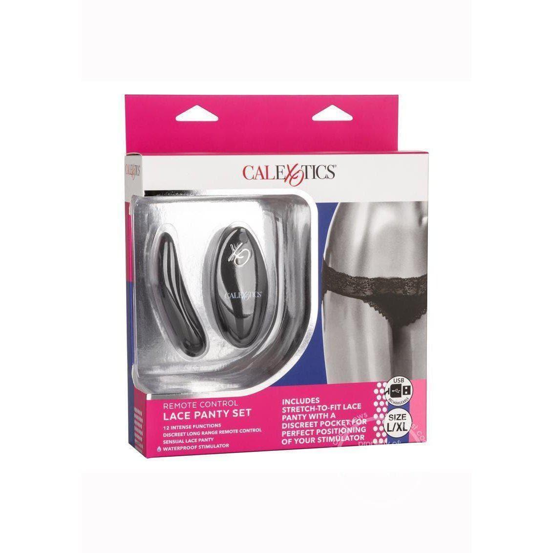 Silicone Rechargeable Lace Panty 3 Piece Vibrator With Remote Control Black - Romantic Blessings