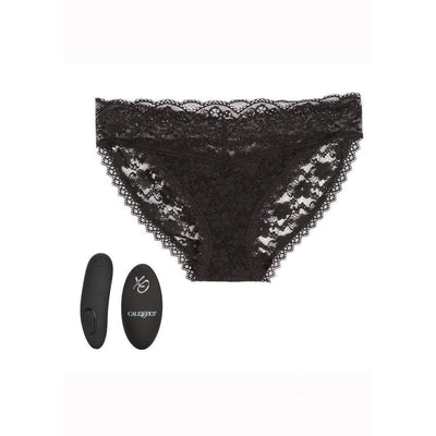 Silicone Rechargeable Lace Panty 3 Piece Vibrator With Remote Control Black - Romantic Blessings