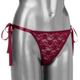 Silicone Rechargeable Lace Thong Panty 3 Piece Vibrator With Remote Control - Romantic Blessings