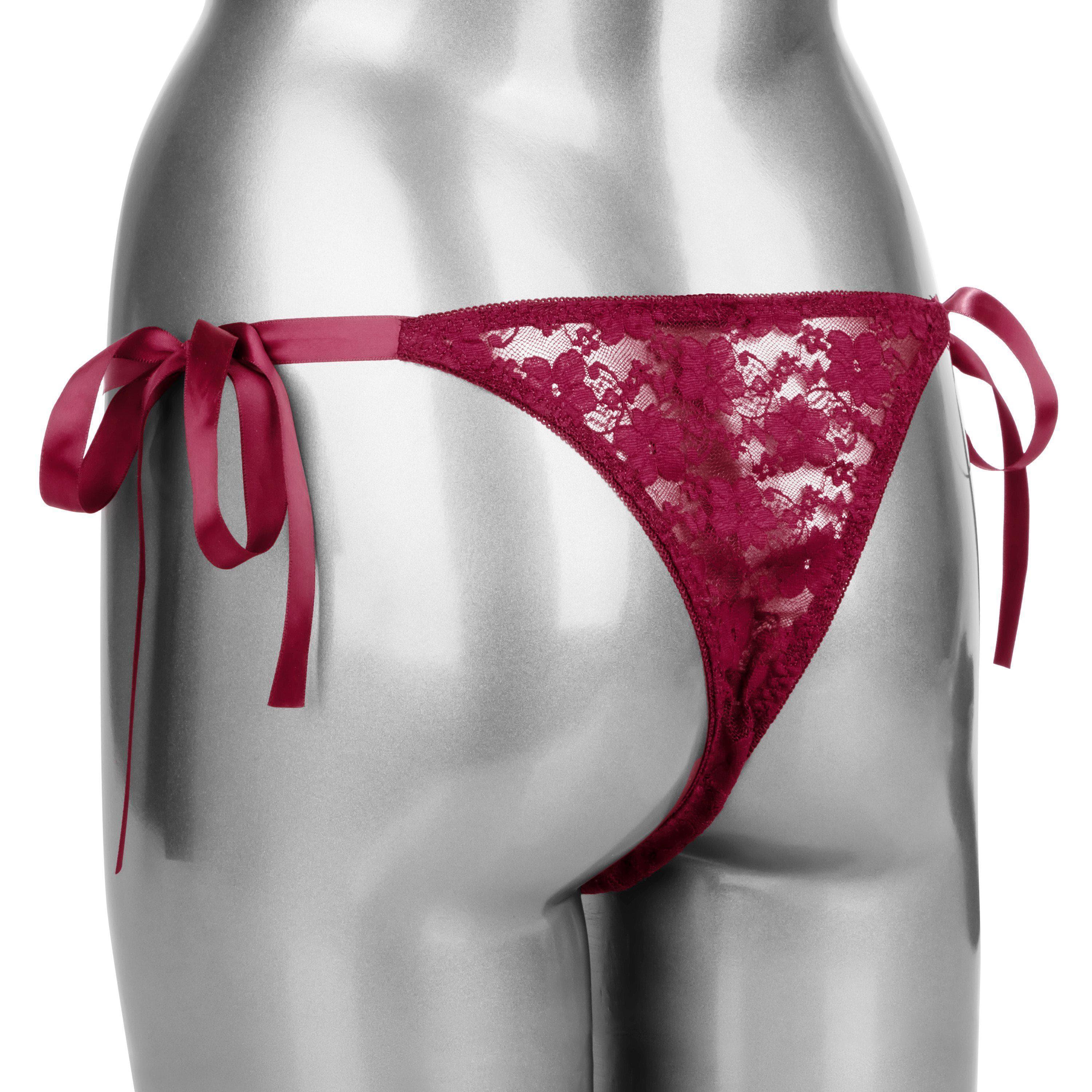 Silicone Rechargeable Lace Thong Panty 3 Piece Vibrator With Remote Control - Romantic Blessings