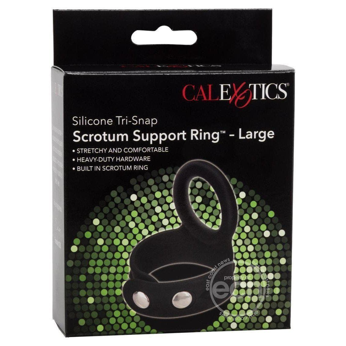 Silicone Tri-Snap Adjustable Scrotum Support with Penis Ring - Romantic Blessings