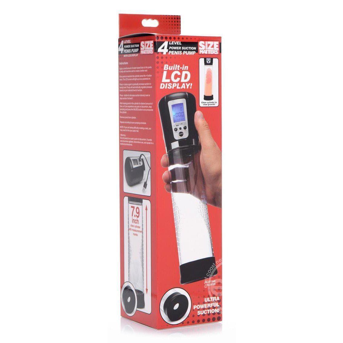 Size Matters 4 Level Power Suction Penis Pump Silicone Sleeve Rechargeable - Romantic Blessings