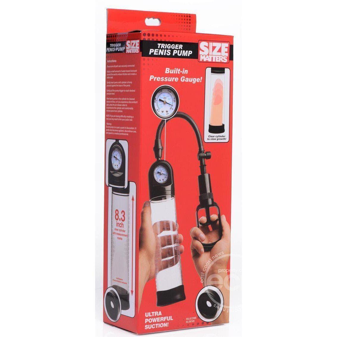 Size Matters Trigger Penis Pump With Built-in Pressure Gauge - Romantic Blessings Size Matters Trigger Penis Pump With Built-in Pressure Gauge - Romantic Blessings