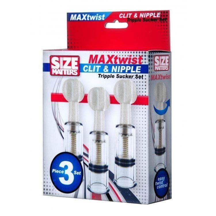 Size Matters Twisted Triplets Nipple & Clitoris Suckers with Self Contained Powerful Suction - Romantic Blessings