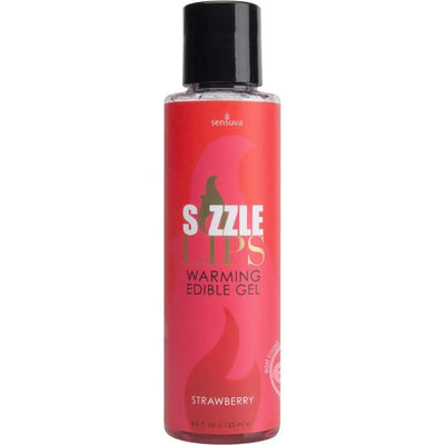 Sizzle Lips Warming Edible Gel Strawberry 4.2 oz - Romantic Blessings