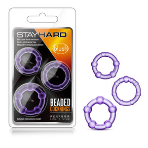 Stay Hard Beaded 3 Piece Penis Ring Erection Enhancement Set - Romantic Blessings