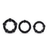 Stay Hard Beaded 3 Piece Penis Ring Erection Enhancement Set - Romantic Blessings