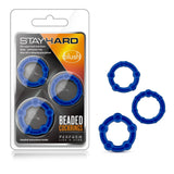Stay Hard Beaded 3 Piece Penis Ring Erection Enhancement Set - Romantic Blessings
