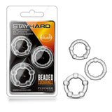 Stay Hard Beaded 3 Piece Penis Ring Erection Enhancement Set - Romantic Blessings