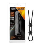 Stay Hard Silicone Double Loop Penis and Scrotum Erection Enhancement Lasso Ring - Romantic Blessings