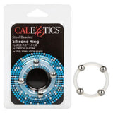 Steel Beaded Silicone Penis Ring Clear - Romantic Blessings