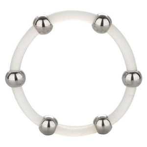 Steel Beaded Silicone Penis Ring Clear - Romantic Blessings