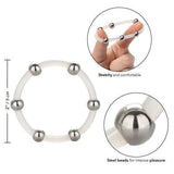 Steel Beaded Silicone Penis Ring Clear - Romantic Blessings