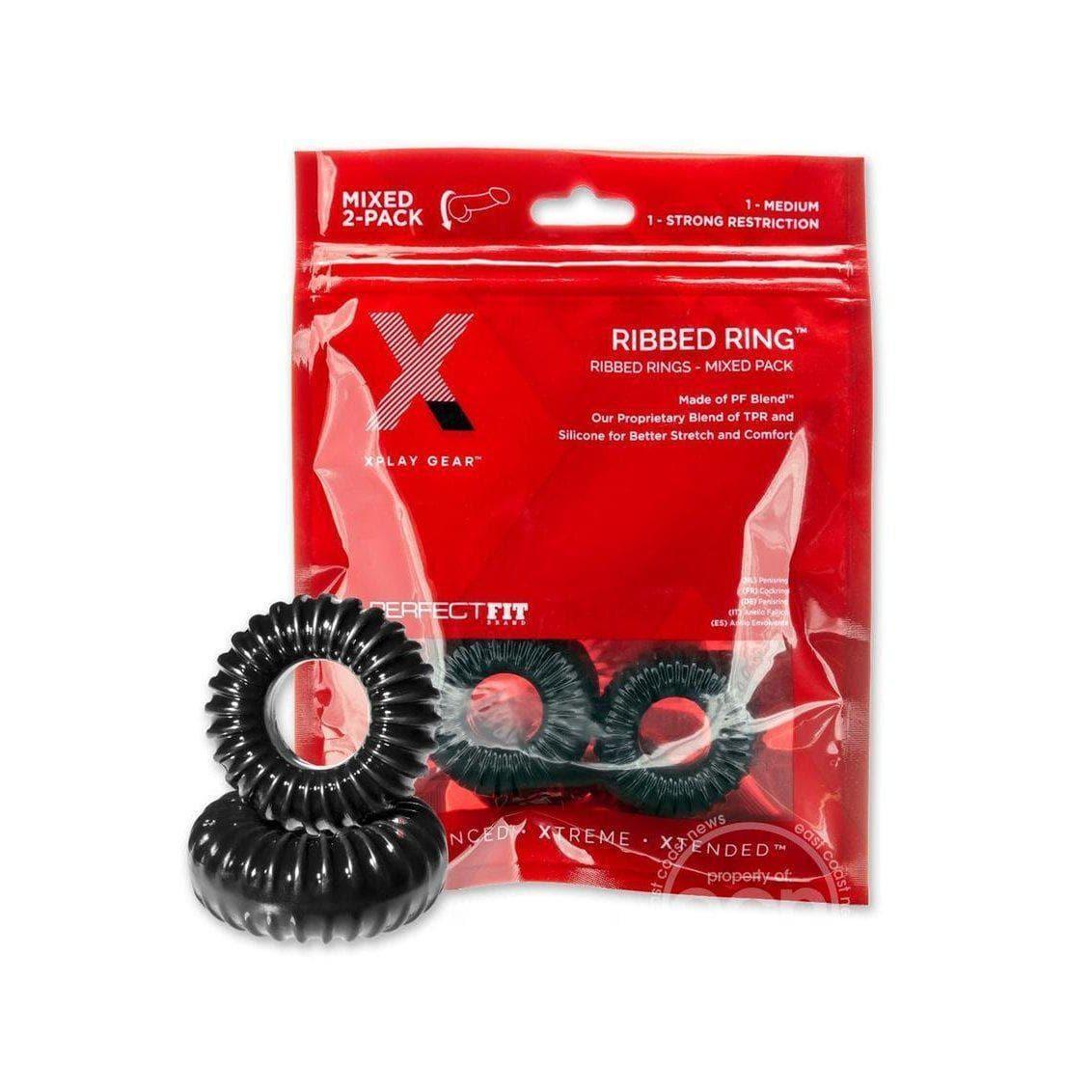 The Xplay Mixed Pack Ribbed Ring & Ribbed Ring Slim (2 Pack) - Romantic Blessings