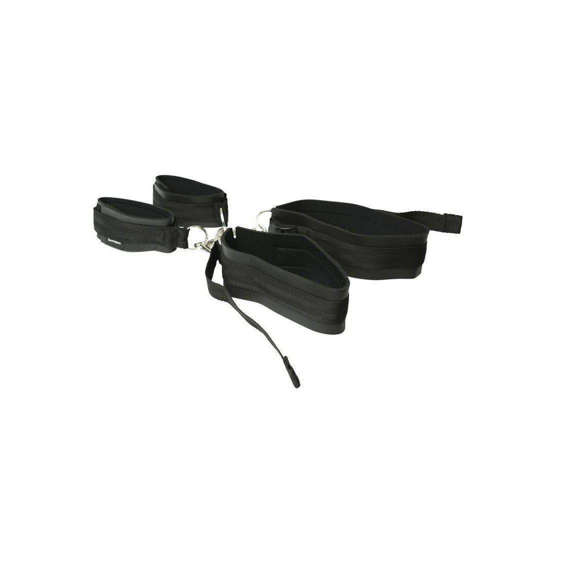 Thigh And Wrist Cuff Set Black for Couples Restraint Role Play - Romantic Blessings