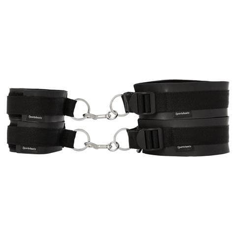 Thigh And Wrist Cuff Set Black for Couples Restraint Role Play - Romantic Blessings