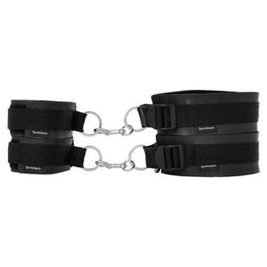 Thigh And Wrist Cuff Set Black for Couples Restraint Role Play - Romantic Blessings