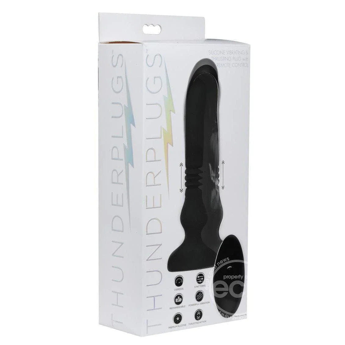 Thunder Plugs Silicone Vibrating & Thrusting Plug with Remote Control - Romantic Blessings