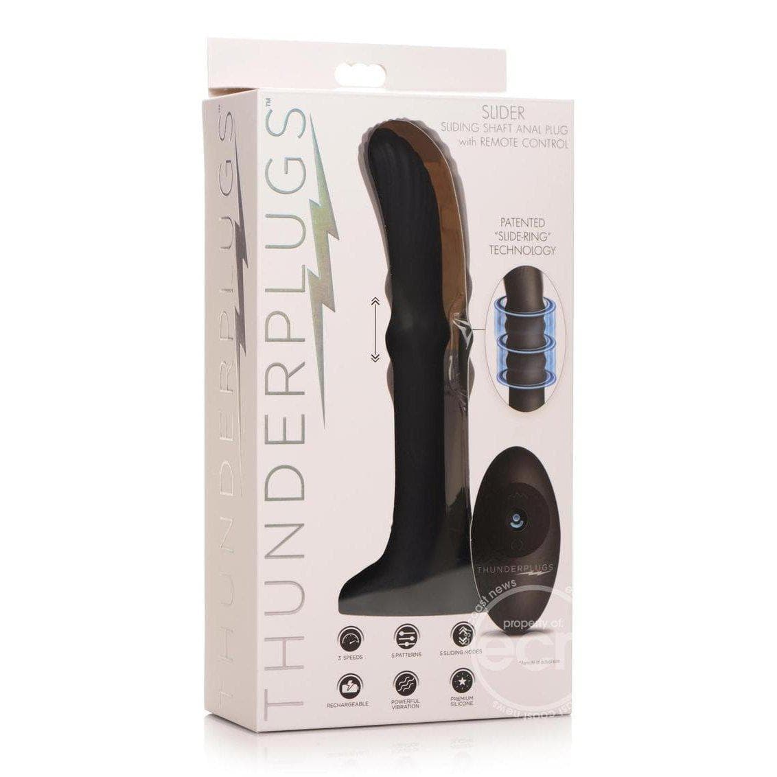 Thunder Plugs Sliding Shaft Silicone Rechargeable Anal Plug with Remote Control - Romantic Blessings