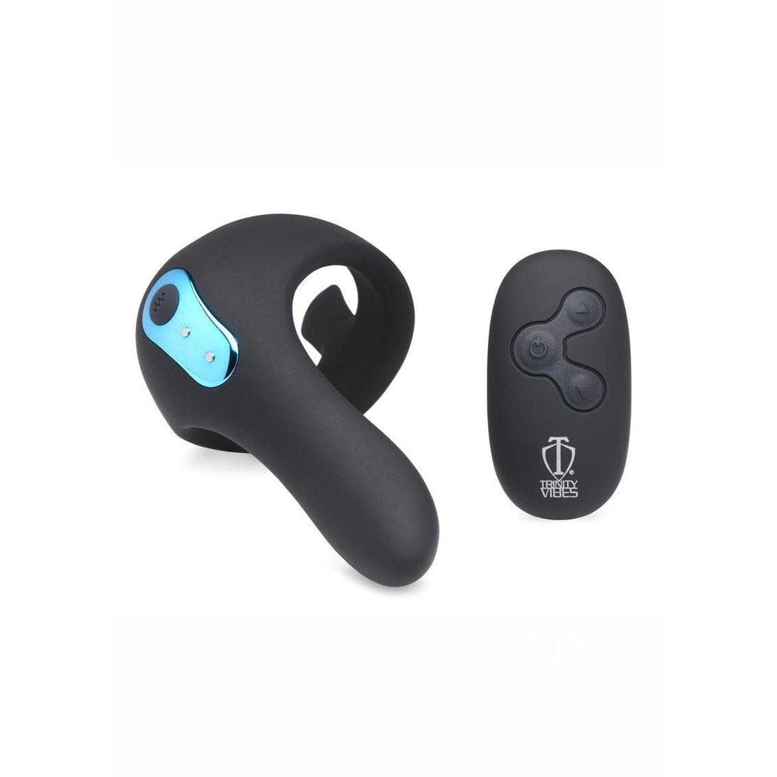 Trinity 4 Men 7X Rechargeable Silicone Penis Ring with Taint Stimulator & Remote Control - Romantic Blessings