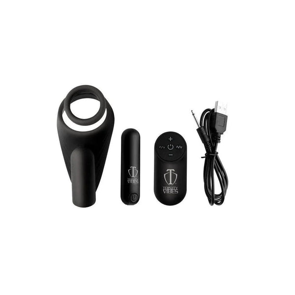 Trinity 4 Men Silicone Rechargeable Penis Ring & Vibrating Taint Stimu -  Romantic Blessings
