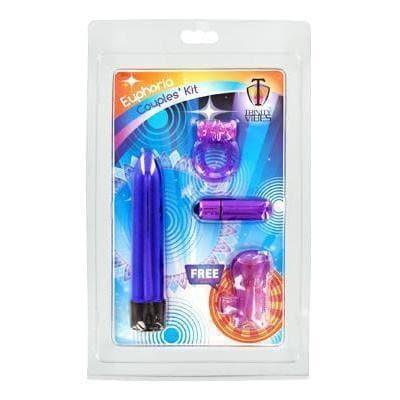 Trinity Vibes Euphoria Couples 4 Piece Kit with Multi Speed Slim Vibrator & Penis Ring - Romantic Blessings