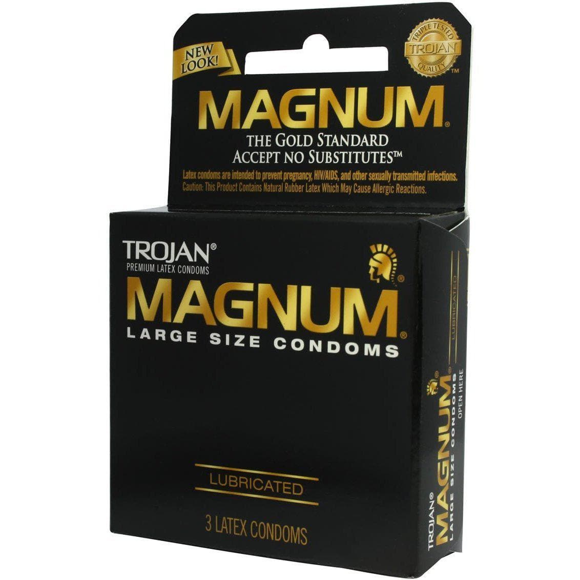 Trojan Condom Magnum Large Size Lubricated 3 Pack - Romantic Blessings